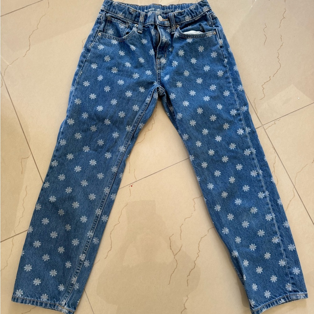 Old Navy Kids Denim with White Daisy Pattern